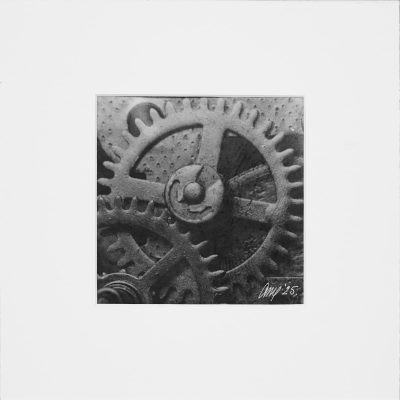 Mechanism (Gears of Time) - Handcrafted Silver Gelatin Print, Analog Darkroom Process by Tibor Arva